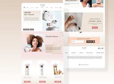 skincare landing page app branding design ui ux