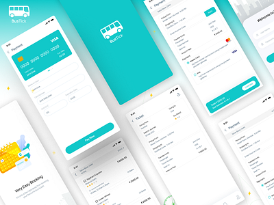 BUSTICK - TRAVEL APPLICATION app design branding design illustration logo typography ui ui kit design ux vector web web design web development website website design