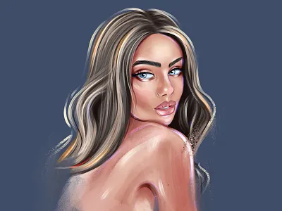Digital portrait digital portrait girl portrait oil painting