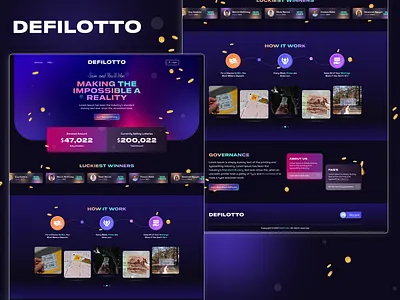 DEFILOTTO - CRYPTO WEBSITE app design branding crypto design illustration logo typography ui ui kit design ux vector