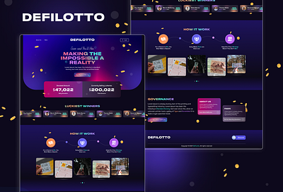 DEFILOTTO - CRYPTO WEBSITE app design branding crypto design illustration logo typography ui ui kit design ux vector