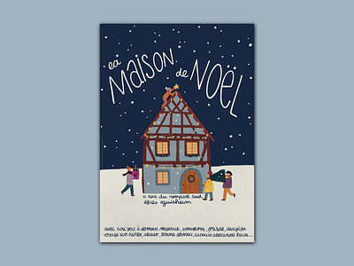 La maison de Noël - Poster christmas design graphic design illustration illustrator procreate