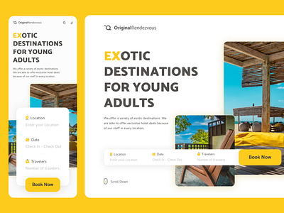 Original Rendezvous - Landing Page Design design design agency hotel landing page uxui