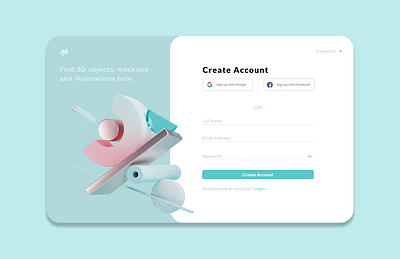 Sign Up page Desktop UI design daily ui design figma sign up signup ui ux