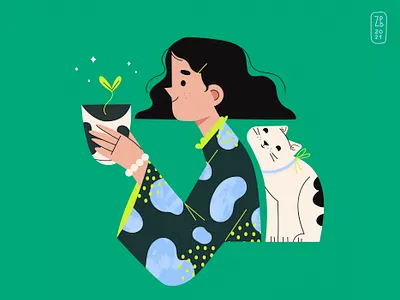 dtiys anagaman cat dtiys girl green love plant