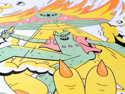 Close up of I WANT TO BELIEVE risograph print aliens conspiracy dope far out flying soccer illustration mulder nike poster print riso risograph scully smile tv tv show ufo vector warriors xfiles