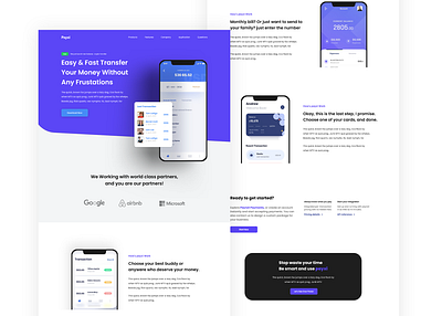 Payxi - Money Transfer Landing Page graphics money payment transfer ui ux