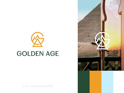 Golden Age - Luxury Hotel and Restaurant Logo a logo ag logo ag pyramid logo arabic brand identity branding branding agency cairo egypt g logo hotel logo logo logodesign luxury hotel logo luxury resort logo luxury restaurant logo middle east resorts middle east restaurant and logo modern logo pyramid logo