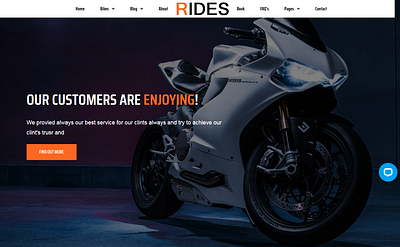 Rides - Bike Rental Booking React Template animation branding cargo design development graphic design illustration logo responsive template theme transport web designing website