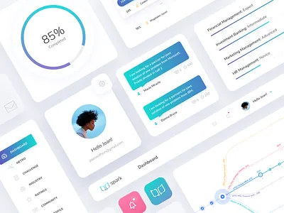 LMS UI kit blue cards design design system education instinctools interface learning lerning lms map path profile sharts statistic ui uikit ux ️learning management system