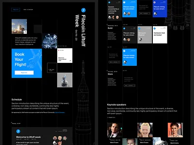 Filecoin Liftoff Week Website branding filecoin website