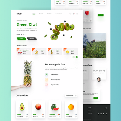 Fresh Fruit Store branding design figma fruit inpiration landing page store ui uidesign uiux uxdesign