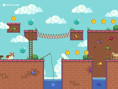 Puzzle design for swag coins corgi design game gems illustration pixelart pixels swag