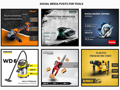 Social Media posts for tools ads banner design e commerce facebook facebookpost instagram instagrampost post poster socialmedia tools webbanner