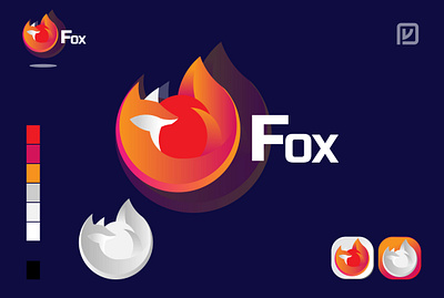Fox minimalist logo and brand concept design logo grid