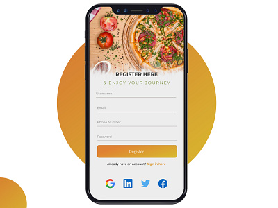 #daily UI 001 Registraion Screen 001 daily ui dailyui 001 mobile app mobile screen registration form resturant sign up screen sign up sign up mobile screen sign up page uiux
