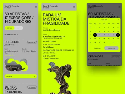 Porto Photography Bienal 2021 - Mobile Design art design graphic interface mobile mobile first phone photography responsive typography ui ux web