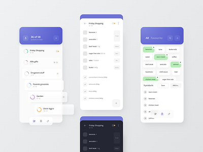 Shopping List App android app application blue design ios layout list mobile shopping simple ui ux