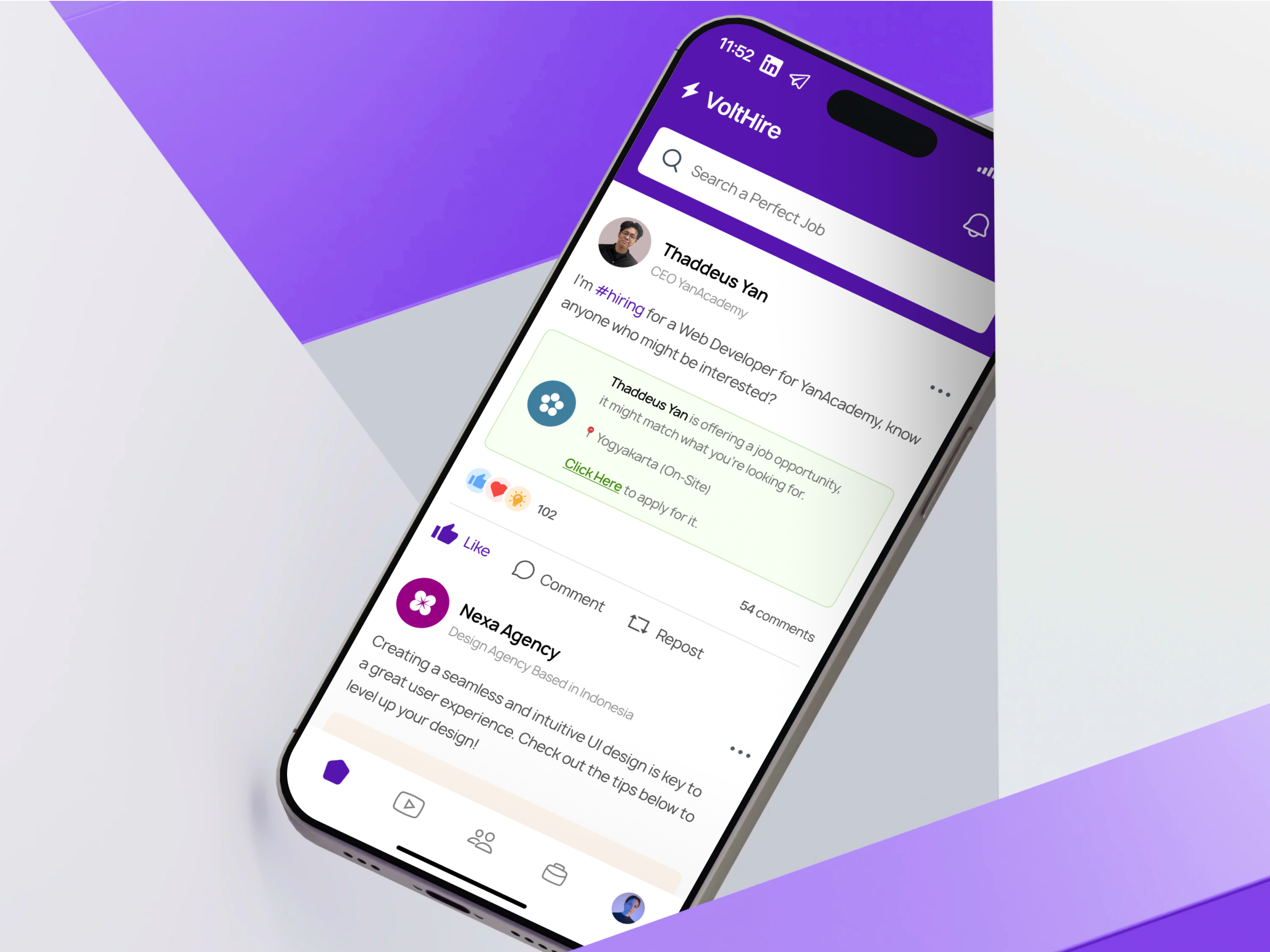 VoltHire - Job Finder App findjob job jobfinder jobfinderapp ui uiux uiuxdesign ux