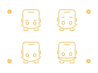 Happy Bus Icon app design icon icons mobile ui
