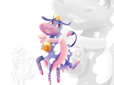 Cow character design activity game art children illustration deli design illustration illustrator kid art procreate raster illustration