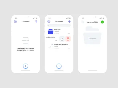 Document scanner app design flat minimal ui ux