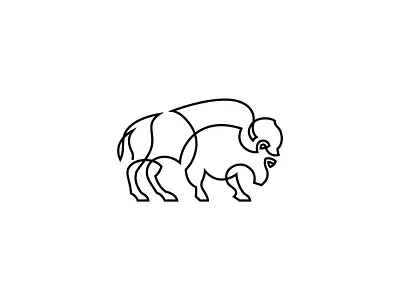 Bison america american animal animal logo animals bison brand identity buffalo drawing europe illustration line logo mark minimal minimalistic monoline national park one line yak