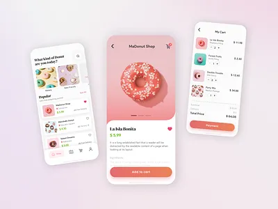 Madonut Shop app candy clean concept design donut ios minimal mobile mobile app product design shop sweet ui ux