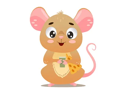 Cute mouse character with cheese and coffee 2d adobe illustrator branding character design character set cheese cute character cute mouse design graphic design hire me icon set illustration logo logo design modern character mouse character mouse set typography vector