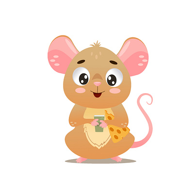 Cute mouse character with cheese and coffee 2d adobe illustrator branding character design character set cheese cute character cute mouse design graphic design hire me icon set illustration logo logo design modern character mouse character mouse set typography vector