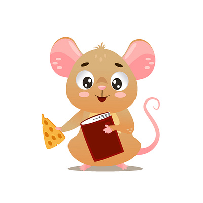 Cute mouse character with cheese adobe illustrator animal character animal set branding character design cheese christmas set cute animal cute mouse cute set design graphic design hire me illustration mouse character nft design print typography vector vector set