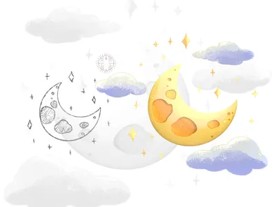 Moon - icon design art design icon design illustration logo procreate raster illustration ui
