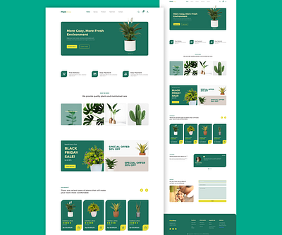 Plant Shop Landing Page e commerce design e commerce landing page layout design plant shop plant shop e commerce plant shop landing page plant shop layout plant shop ui plant shop web design web design web layout web ui website design webui