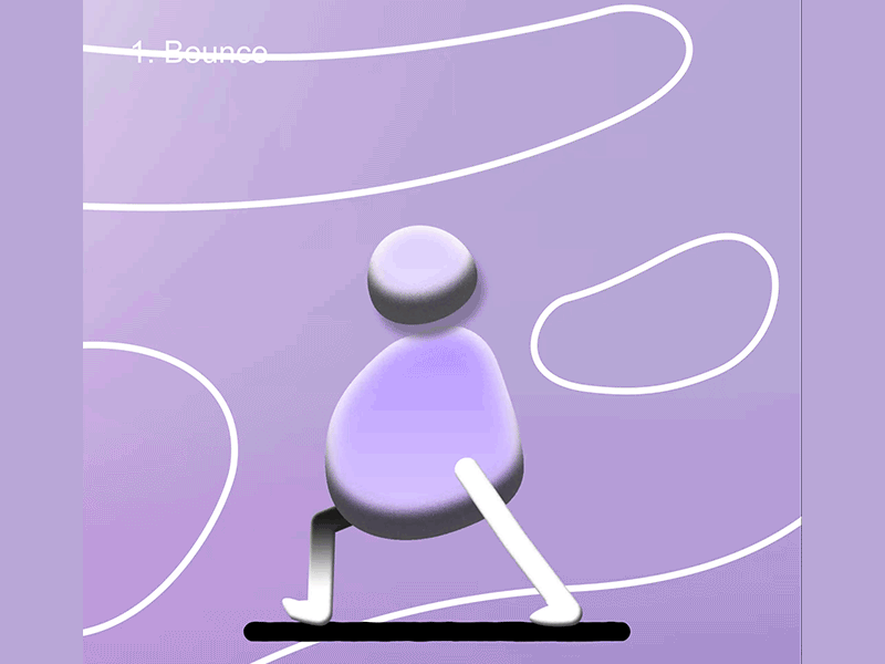 1. Bounce #qimonomotiontober2021 after affects animation design illustration motion motion graphics walkcycle xav