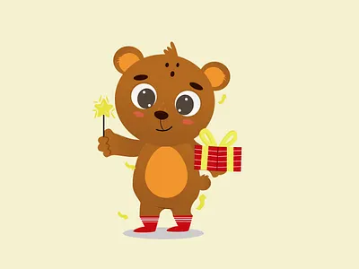 Cute bear character 2d character adobe illustrator bear character bear set branding character design children illustration chrismas view christmas character christmas mood christmas present christmas set cute character design graphic design illustration logo nft character typography vector