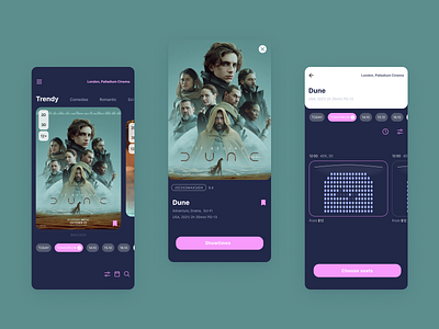 Movie ticket booking app app design ui