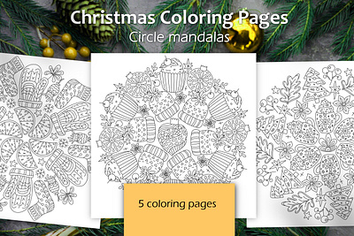 Winter Coloring Pages, Mandalas| Christmas & New Year adult coloring book art christmas circle coloring book coloring page coloring pages design eve festive for adults for children illustration ink kids mandala mandalas new year new years picture to color