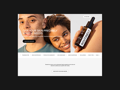 Routinely Website art dir brand branding composition design digital design ecommerece layout minimal photography ui uiux user experience white space