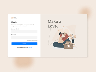 Login Page LovCat Website app design ui ux web webdesign