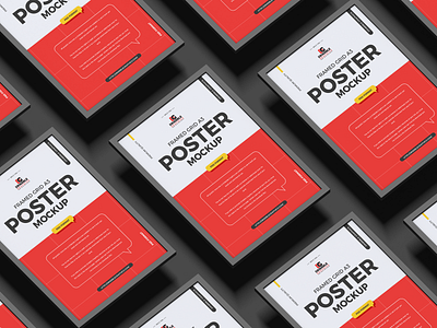 Free Grid A3 Poster Mockup poster mockup free