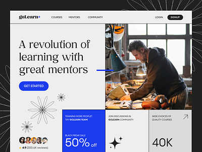 goLearn+ - Open Online Course Website branding design geometry graphic design minimal minimalism ui uiux design ux ux design web web design website