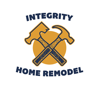 Integrity Home Remodel Logo branding construction gold graphic design hammer home remodel integrity logo navy small business texture