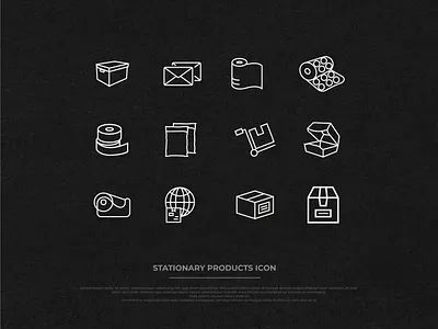 STATIONERY PRODUCTS ICON app branding creative flat graphic design icon illustration logo minimal mobile app product shop stationary ui ux website