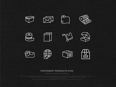 STATIONERY PRODUCTS ICON app branding creative flat graphic design icon illustration logo minimal mobile app product shop stationary ui ux website