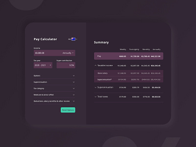 Tax Calculator branding design finance purple tax tax calculator ui ui design uidesign