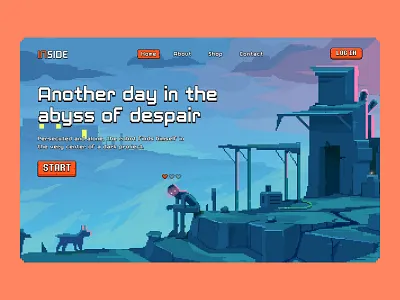 INSIDE - pixel 2D game art crypto design header inspiration landing page nft pixel pixelart ui ux website