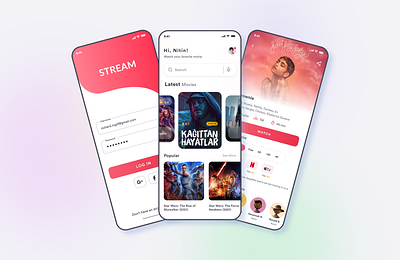 Movie App Design app design creative design creative designer dashboard ui graphic design illustration landing page design latest design logo mobile app movie app nitin verma online movie ui uiux watch movie web app design website