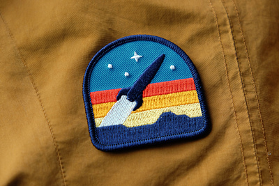 DKNG Rocketeer Series dan kuhlken design dkng dkng studios galaxy geometric illustration moon nathan goldman patch pin planet poster rocket rocketeer space stars vector