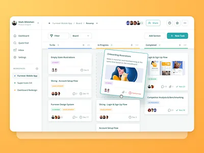 Project Management Dashboard clean design dashboard design desktop pm popular shot project management task ui ui design web web design