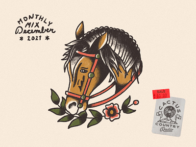 Monthly Mix: December album art cowboy december horse monthly mix music music art playlist playlist cover spotify spotify mix tattoo traditional tattoo western